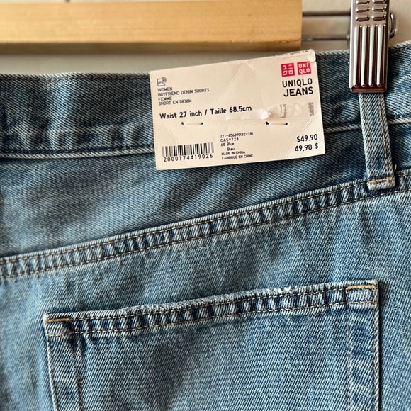 Uniqlo Boyfriend Denim Shorts NWT 27 - Picture 4 of 6